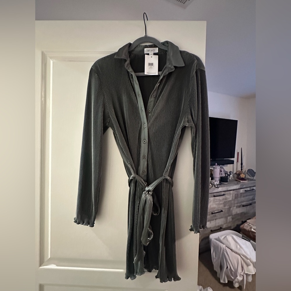Mable Shirt Mini Dress, Size Small
